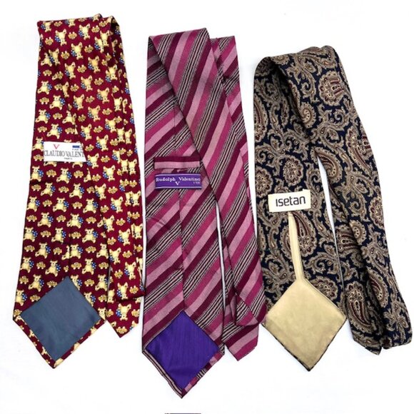 Set: 3 Valentio Neckites Burgendy Bear/Striped + 1 Valentino Mario Burgendy (61) - Picture 5 of 11